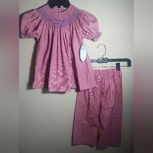 New Lullaby Set Top Outfit With Pants Smocked